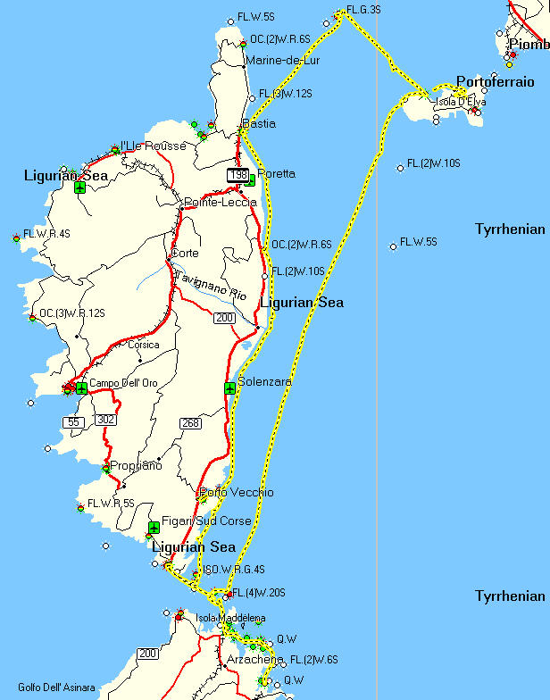 Route Elba Sardinien Korsika